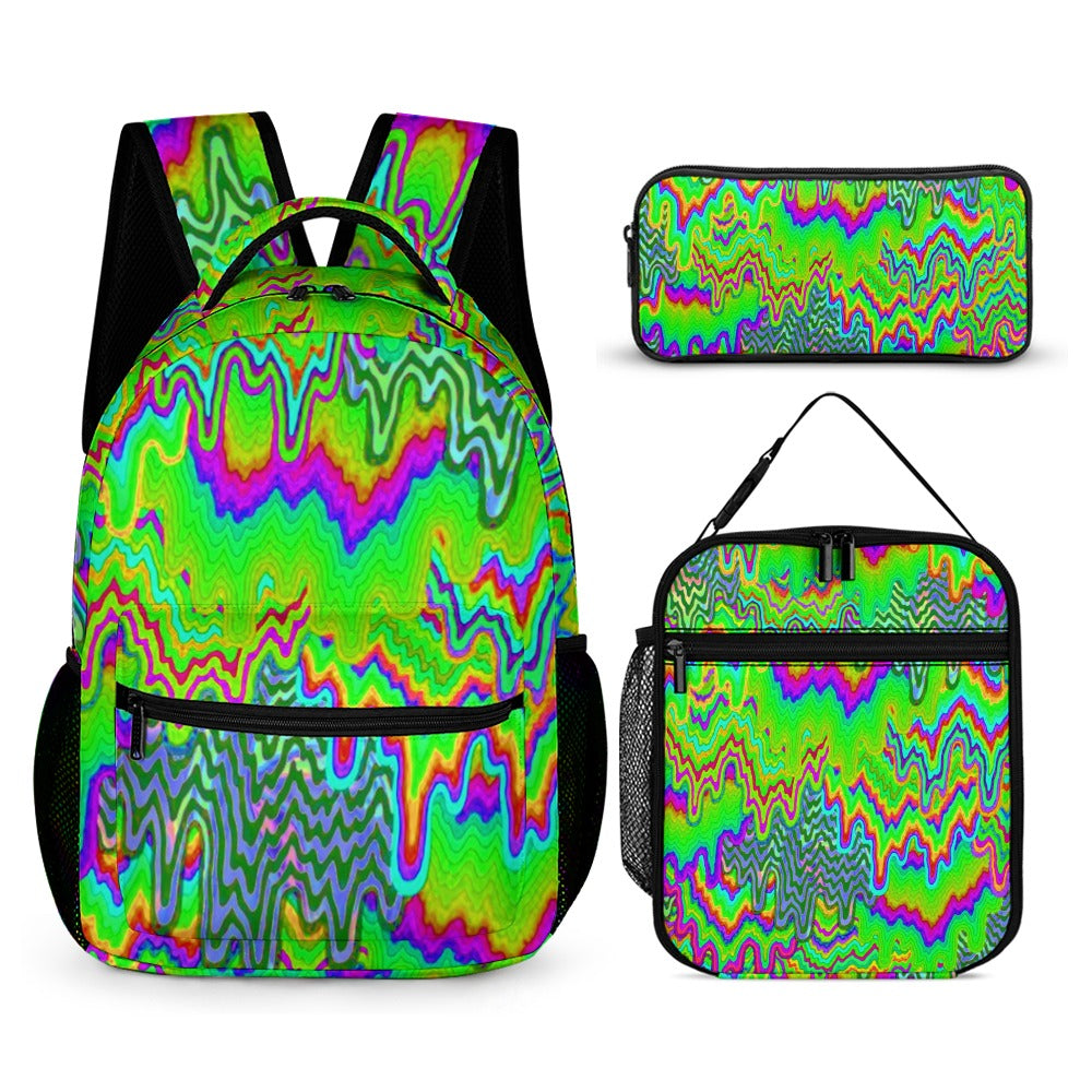 Psychedelic Backpack with Free Lunchbox and Travel Bag Included