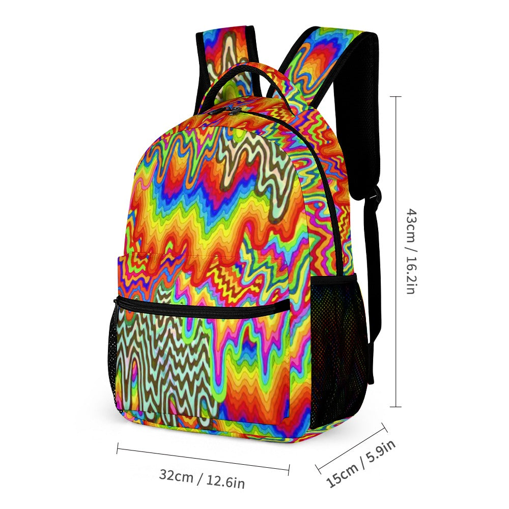 Psychedelic Backpack with Free Lunchbox and Travel Bag Included