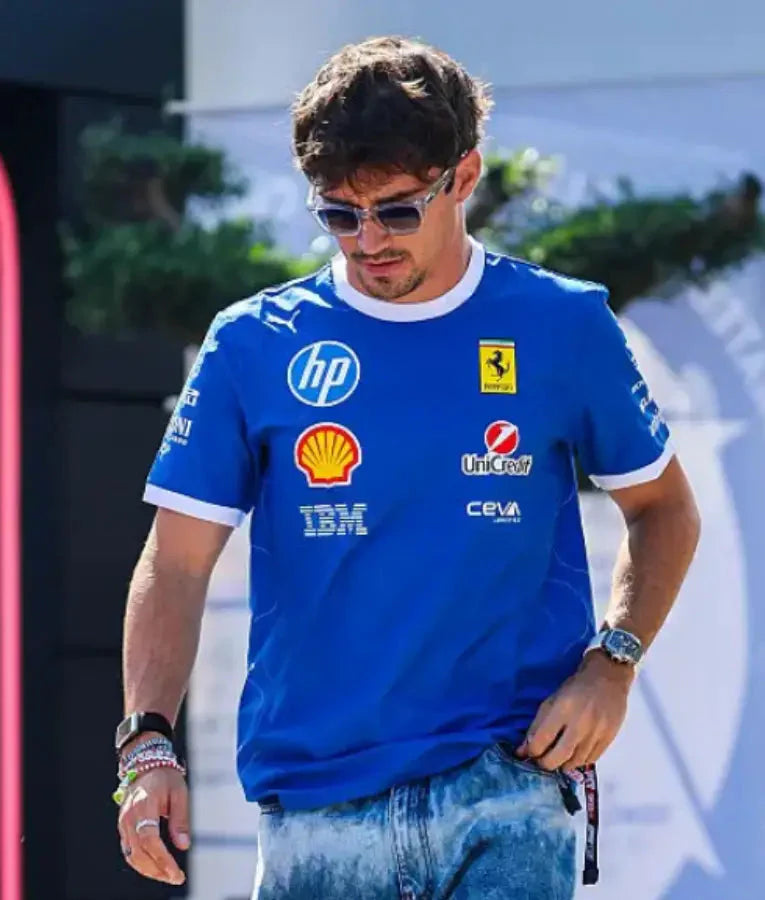 Charles Leclerc F1 Grand Prix Of Italy Blue T-shirt