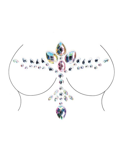 2pc Rave Outfit Set High Waist Fishnet Skirt with Body Jewelry