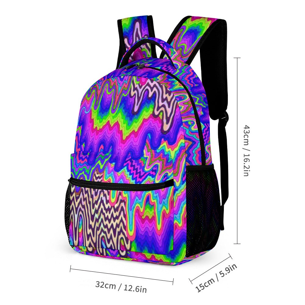 Psychedelic Backpack with Free Lunchbox and Travel Bag Included